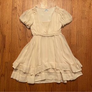 Moschino blush silk tiered mini dress size S